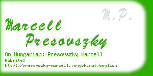 marcell presovszky business card
